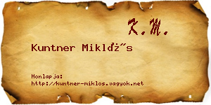 Kuntner Miklós névjegykártya