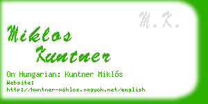 miklos kuntner business card
