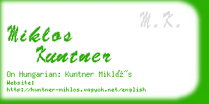 miklos kuntner business card